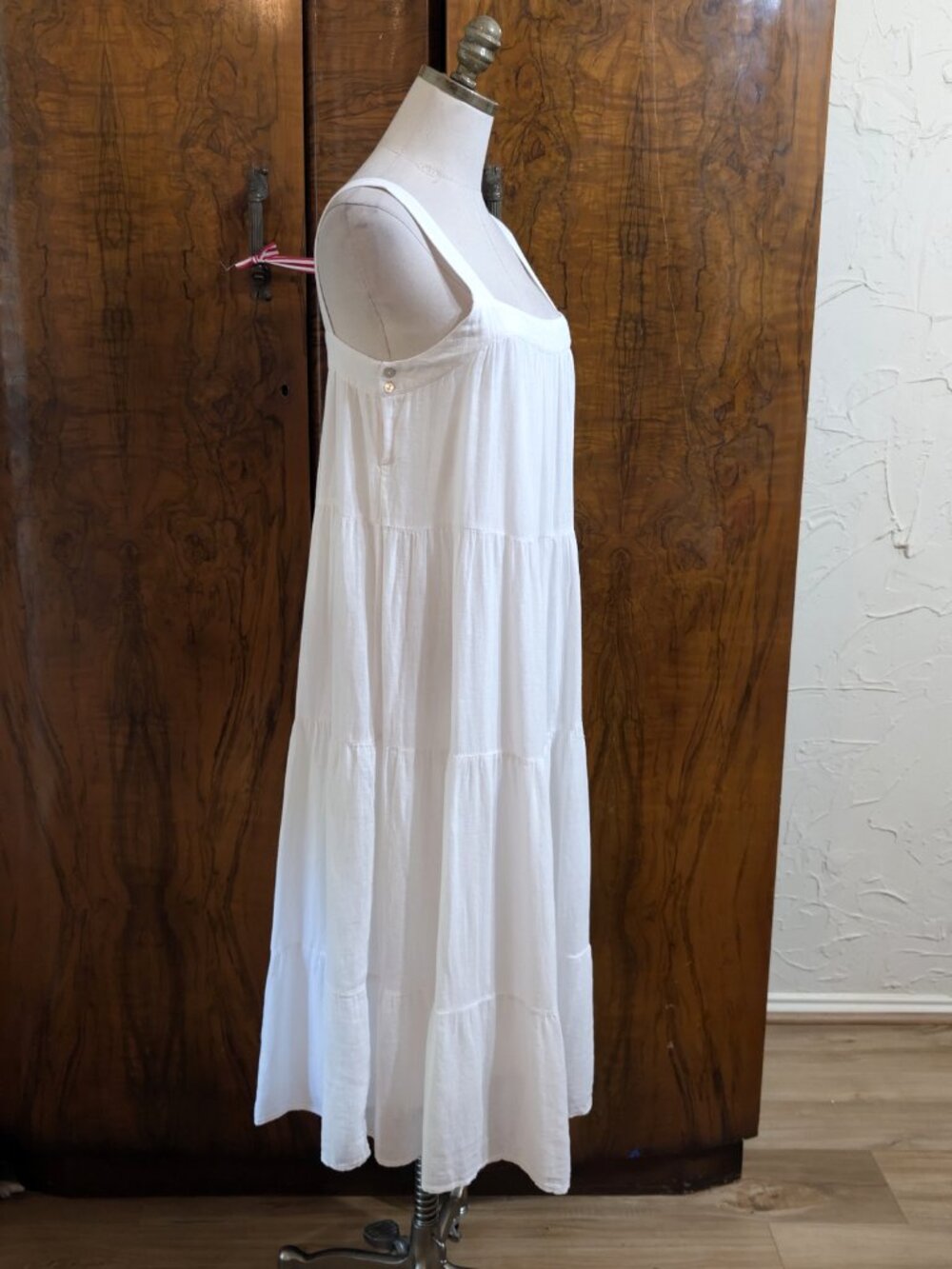 NWT Rails Amaya Tiered Linen Blend Midi Dress S Bright White Breezy Feminine - Picture 7 of 9